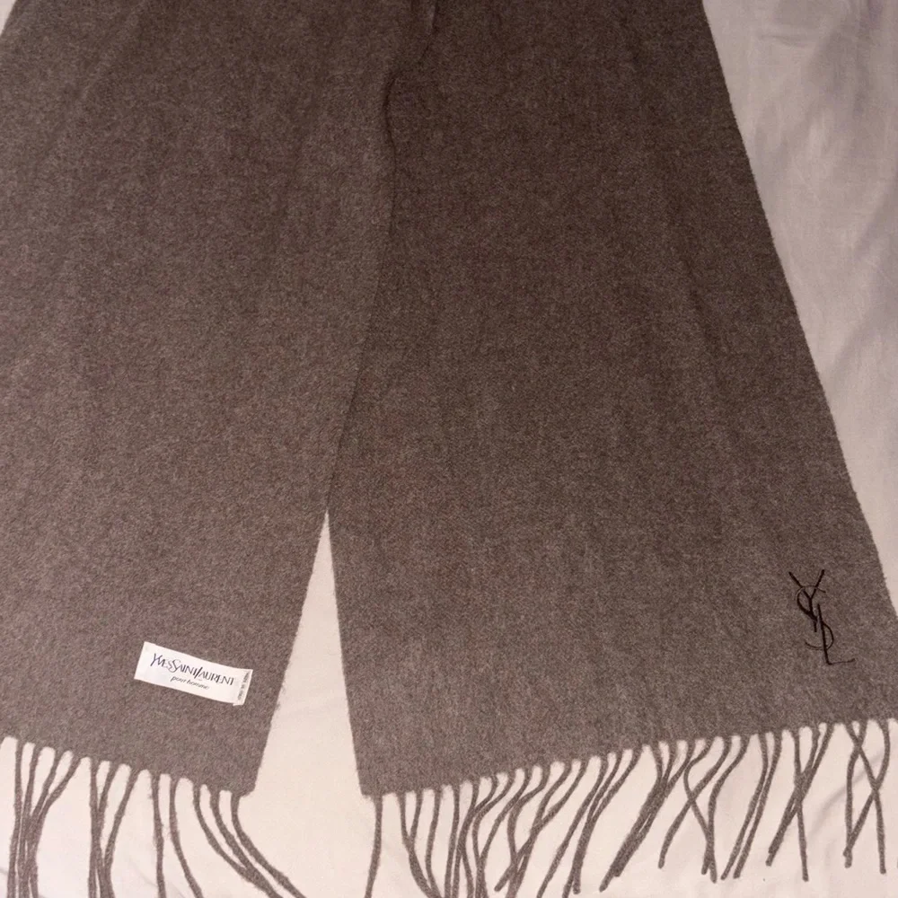 Gray Fringed Scarf